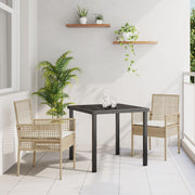 Tuinstoel poly rattan beige 55x60x85 cm set van 2