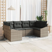 Tuinset poly rattan 6 delig grijs