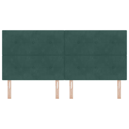 Hoofdbord Button Tufted Fluweel Donkergroen 200 cm Hoog hoofdbord