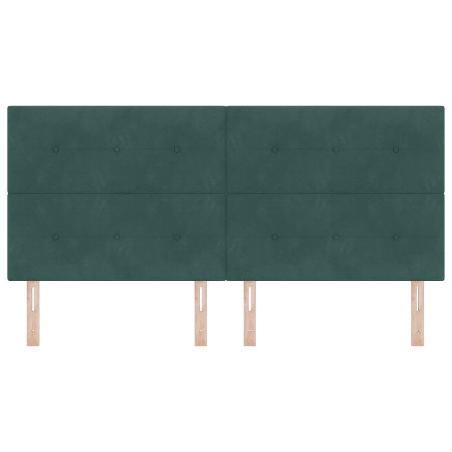 Hoofdbord Button Tufted Fluweel Donkergroen 200 cm Hoog hoofdbord