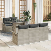 Tuinset poly rattan lichtgrijs 6-delig