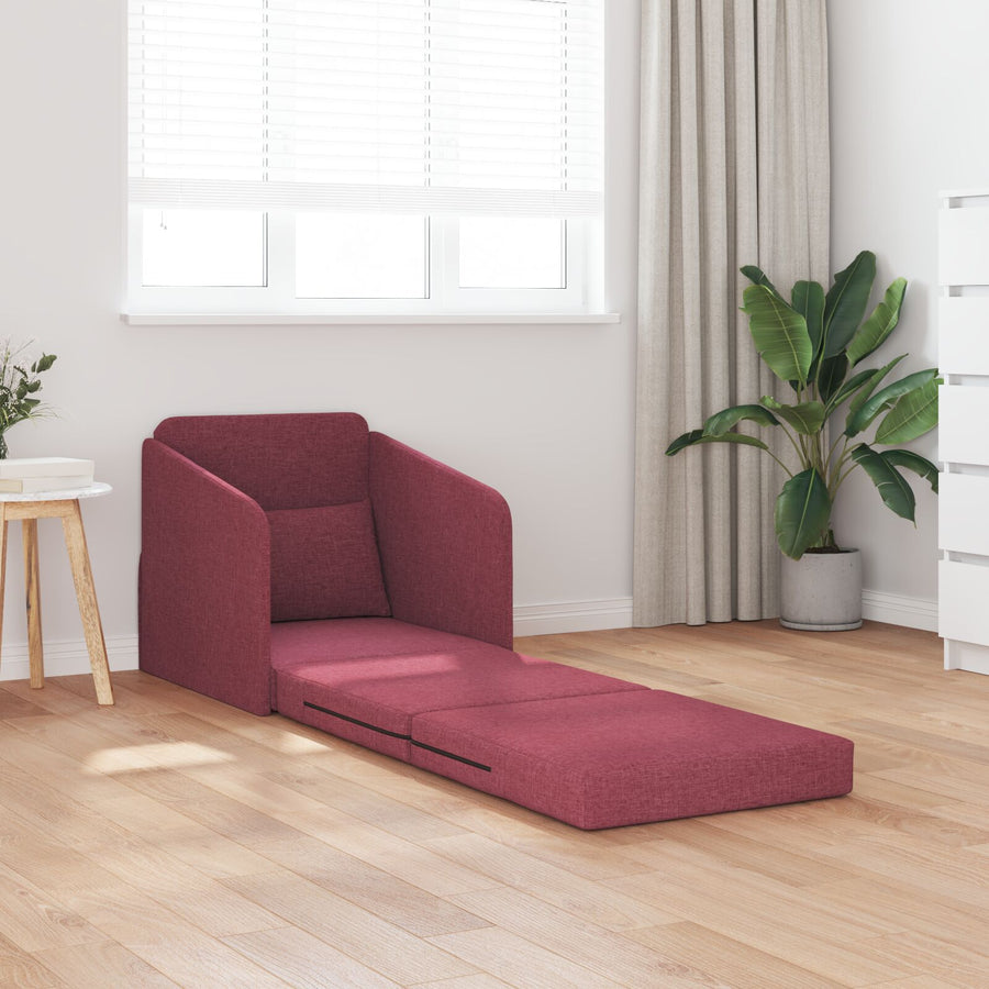Vloer Sofa Bed 2-In-1 65X80X83 Cm Stof Bordeauxrood