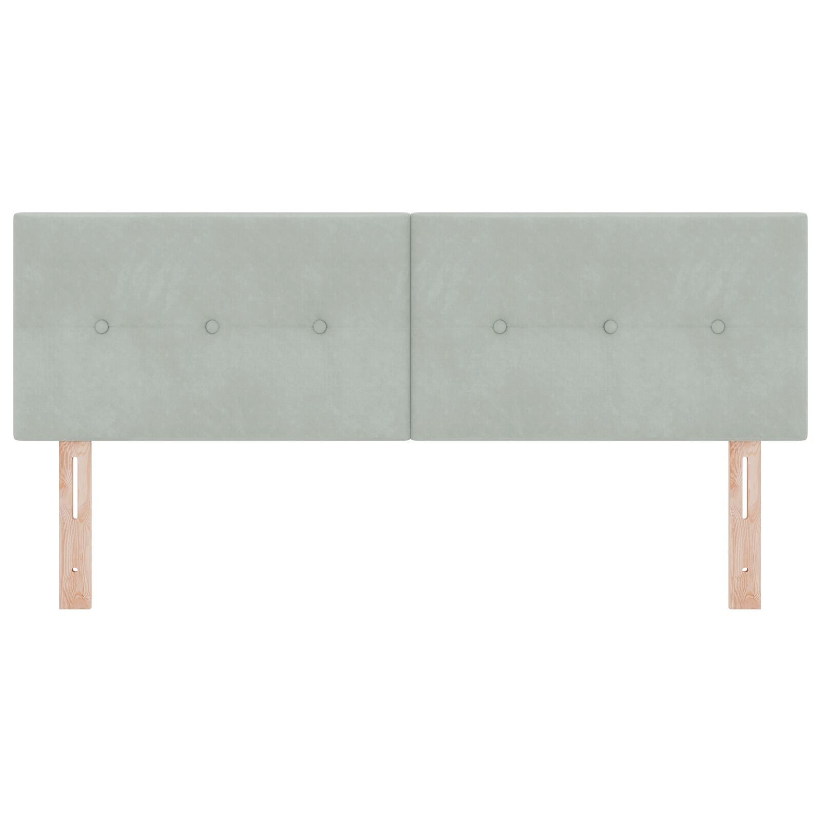 Hoofdbord Met Knopen Velvet Lichtgrijs 160 cm Laag hoofdbord