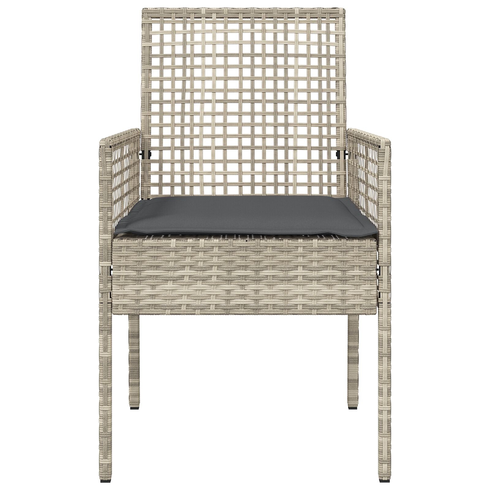 Tuinstoelen 2 Stuks Met Kussens Poly Rattan Lichtgrijs en Donkergrijs