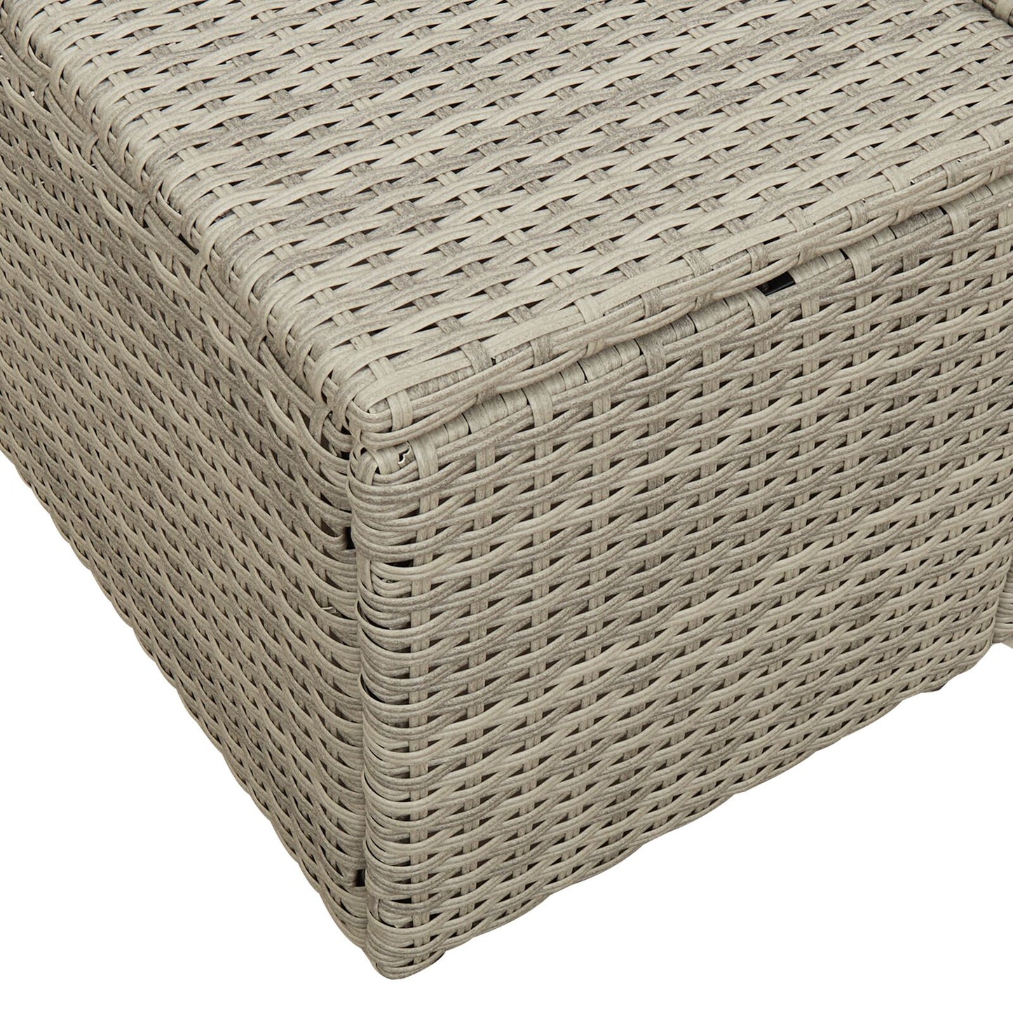 2-Zits Tuin Sofa En Kussens Grijs Poly Rattan Lichtgrijs met opslag