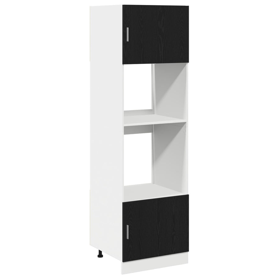 Keuken Kast Zwart Eiken Engineeringhout 60 X 57 X 207 Cm