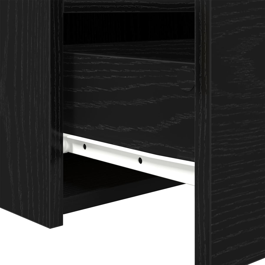 Nachtkastjes Met Led-Verlichting 2 Stuks Zwart Eiken 50X40X45 Cm