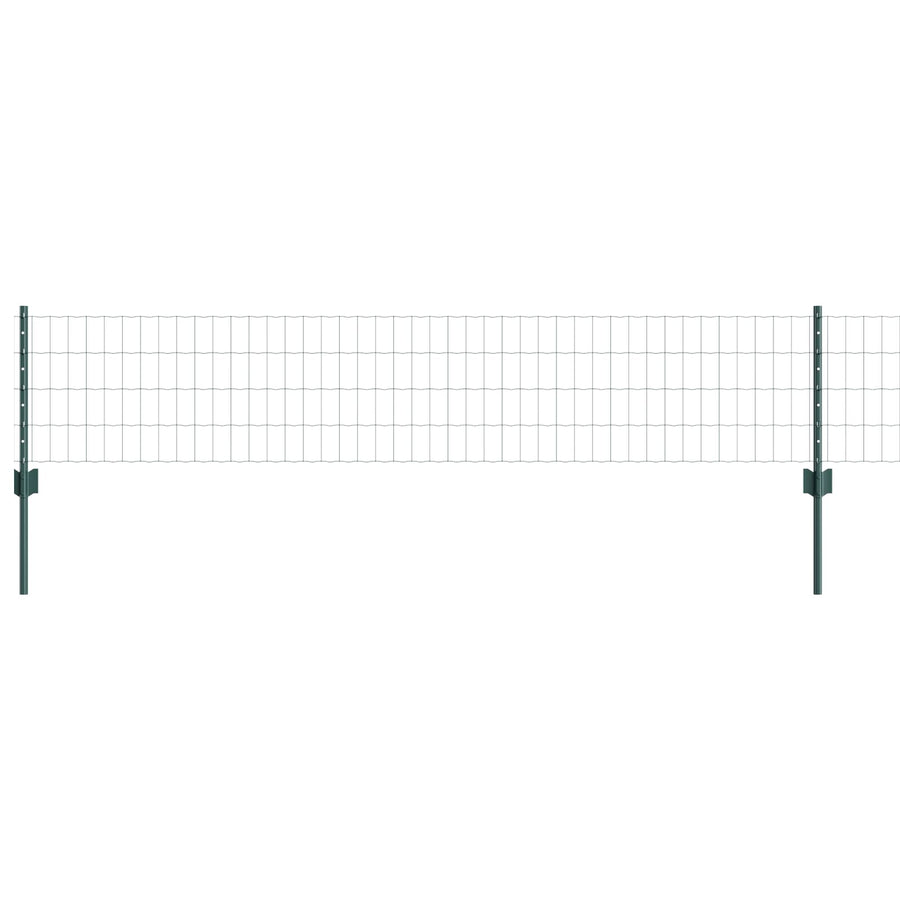 Euro Omheining Met 5 U-Palen Groen 0.4X10 M Staal