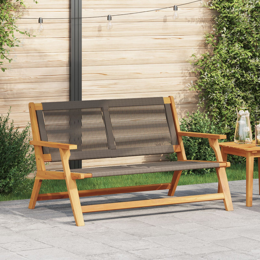 Tuin 76X122X73 Cm Massief Acaciahout Grijs Bank