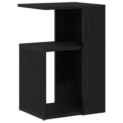 Bijzettafel 36X30X56 Cm Bewerkt Hout Zwart eiken