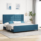 Boxspringbed 200x200 cm donkerblauw fluweel