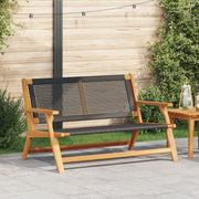 Buitenbank massief acaciahout zwart 122x76x73.5 cm