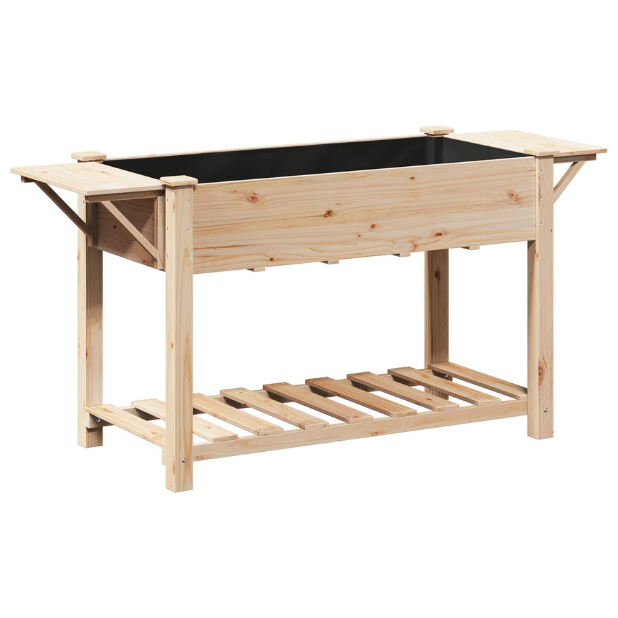 Tuinbak Met Planken 155X59X76 Cm Massief Grenenhout 155 x 59 x 76.5 cm