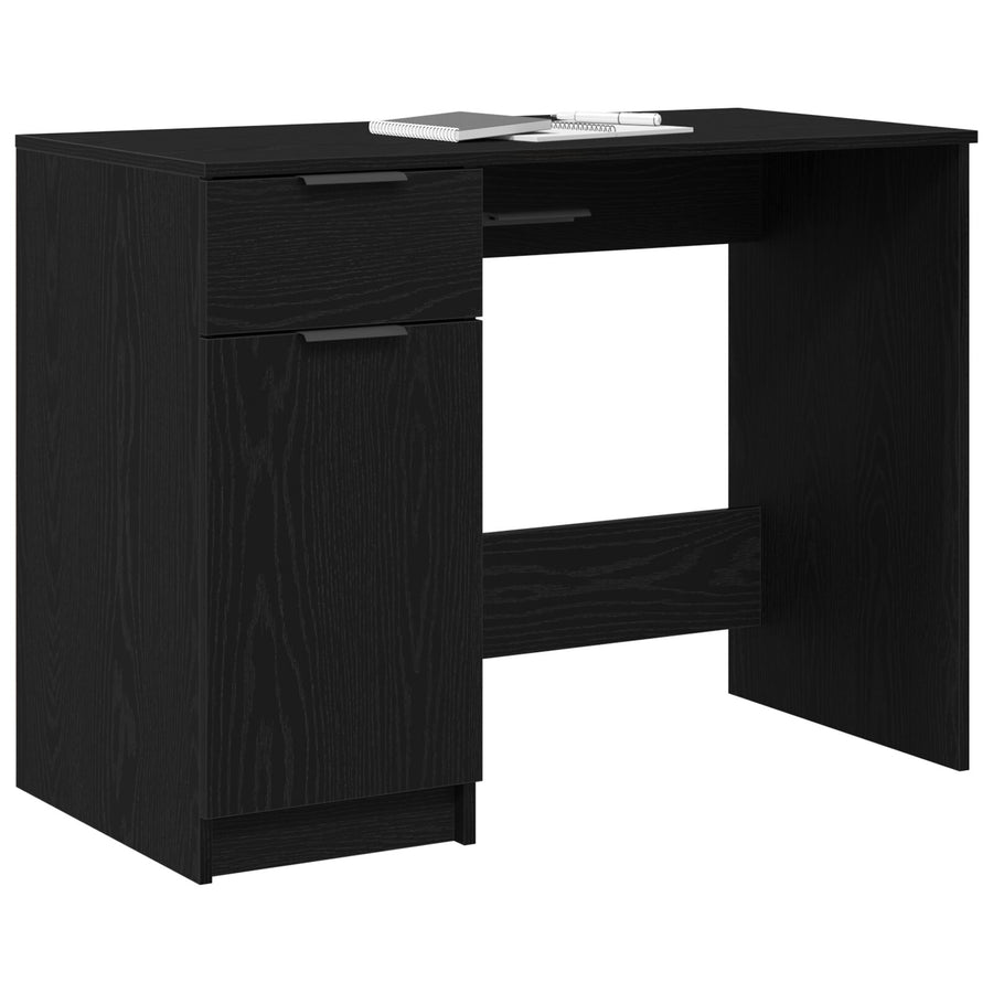 Zwarte Eiken Bureau - 100X50X75 Cm - Gemaakt Van Bewerkt Hout