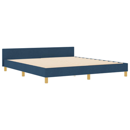 Blauw Stoffen Bedframe 180X200 Cm Crème