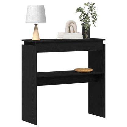 Console Tafel Gemaakt Van Hout Zwart eiken 80 x 30 x 80 cm