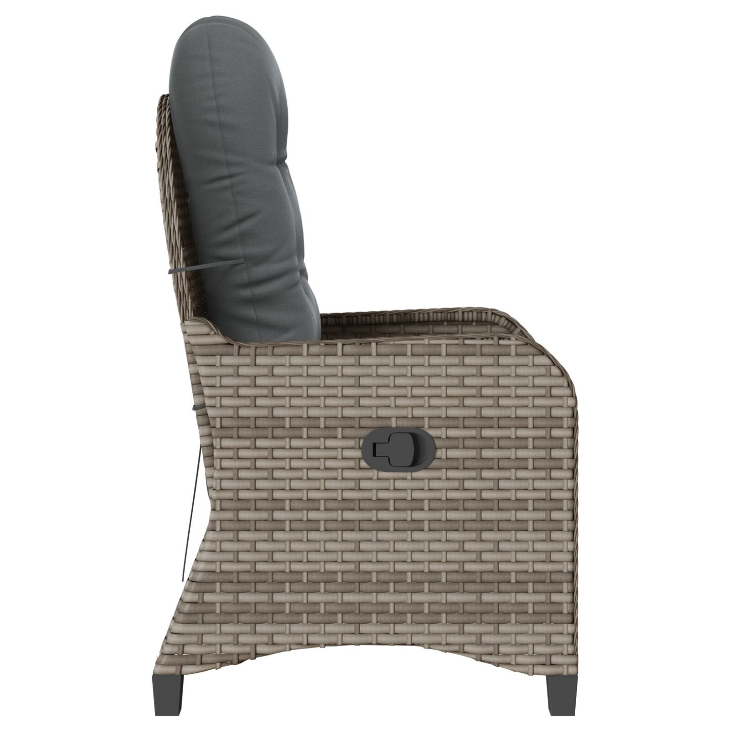 Relaxstoel Met Kussen Poly Rattan Grijs