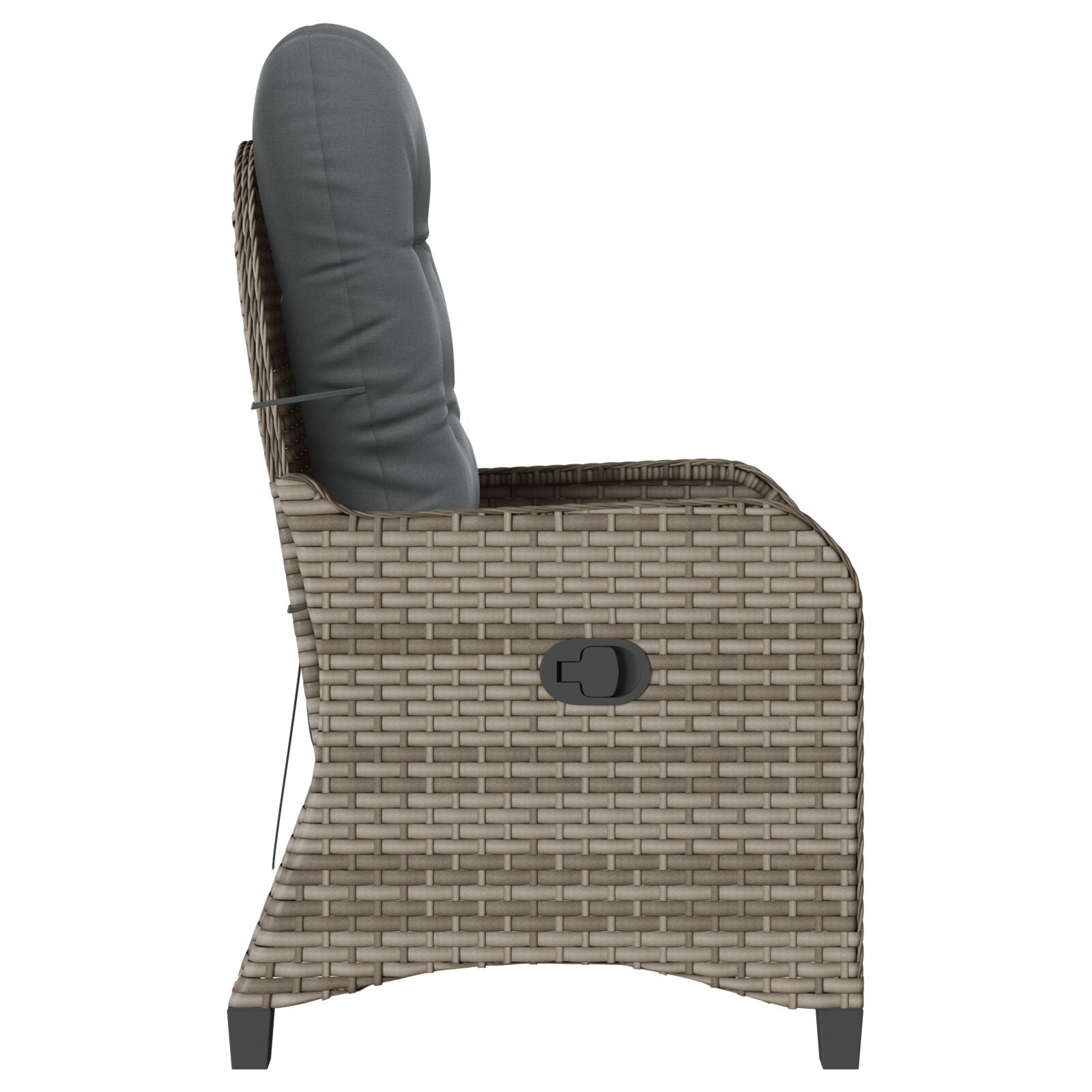 Relaxstoel Met Kussen Poly Rattan Grijs
