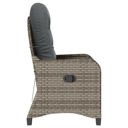 Relaxstoel Met Kussen Poly Rattan Grijs