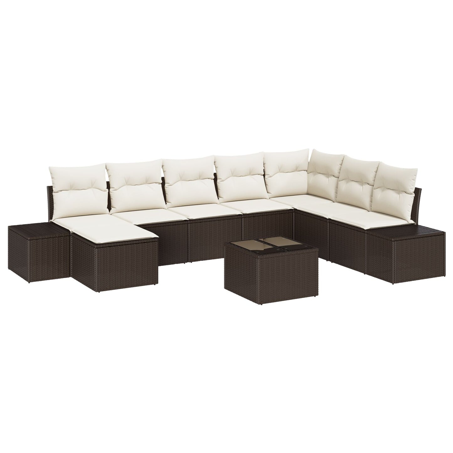 8-Delige Tuin Sofa Set Met Kussens Grijze Poly Rattan