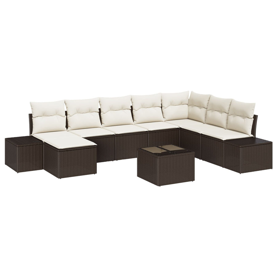 8-Delige Tuin Sofa Set Met Kussens Grijze Poly Rattan