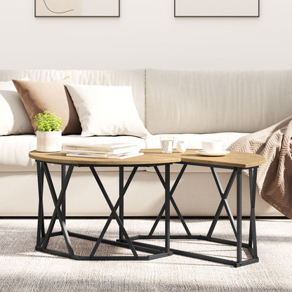 Salontafel 80X80X42 Cm Gemaakt Van Engineered Wood Artisan eiken