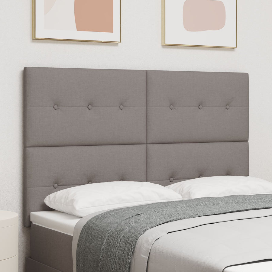 Hoofdbord Met Knopen Stof Taupe 140 cm Hoog hoofdbord