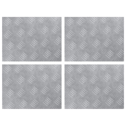 Aluminium Checker Platen 4 Stuks Antislip 40X30 Cm 40 x 30 x 0.3 cm Rechthoekig