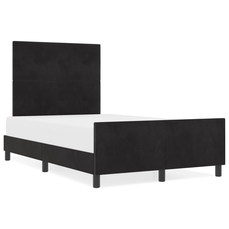 Zwarte Fluwelen Bedbodem 120X200 Cm Crème