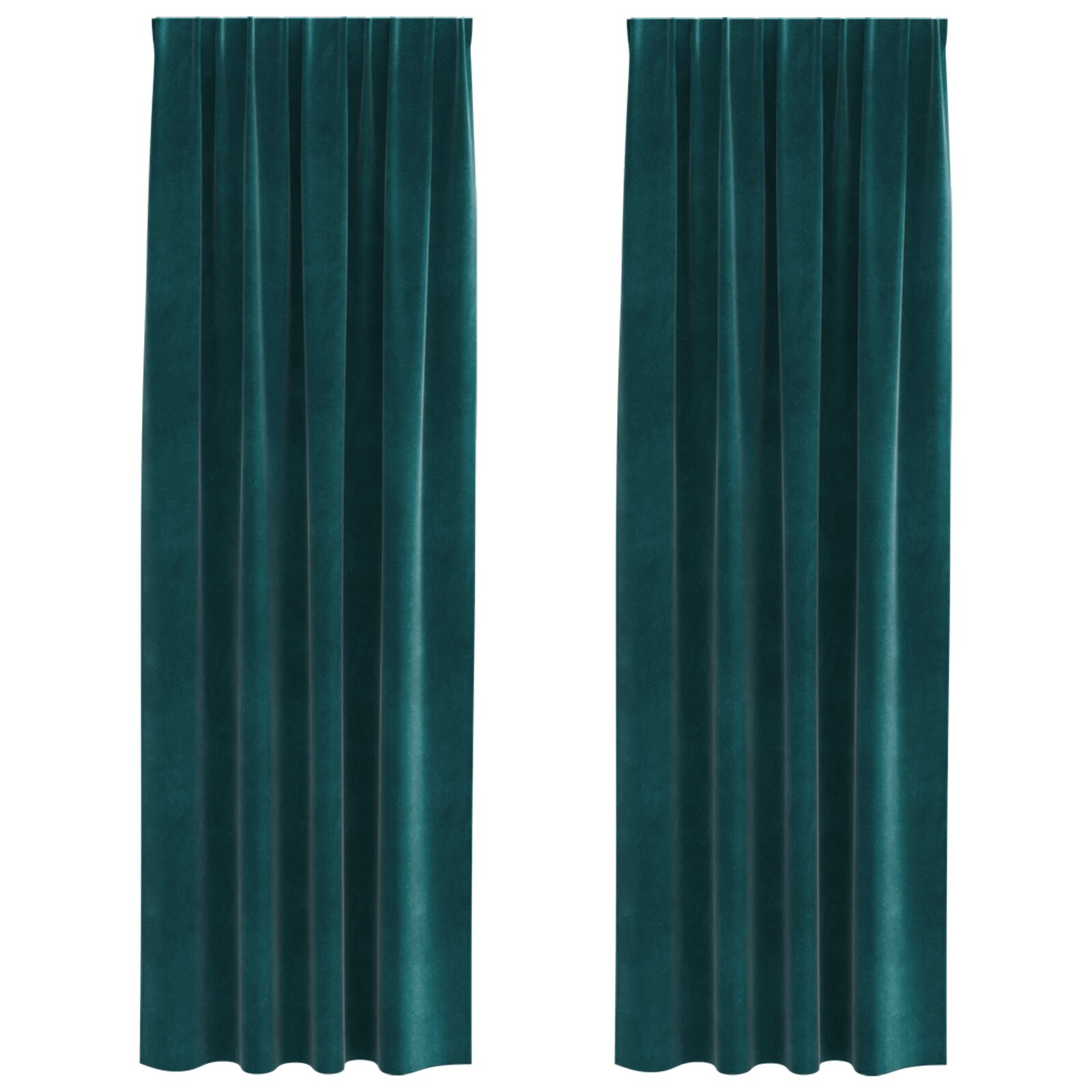 Blackout Gordijnen Met Topband 2 Stuks E Velours Donkergroen 140 x 245 cm met opgenaaide band
