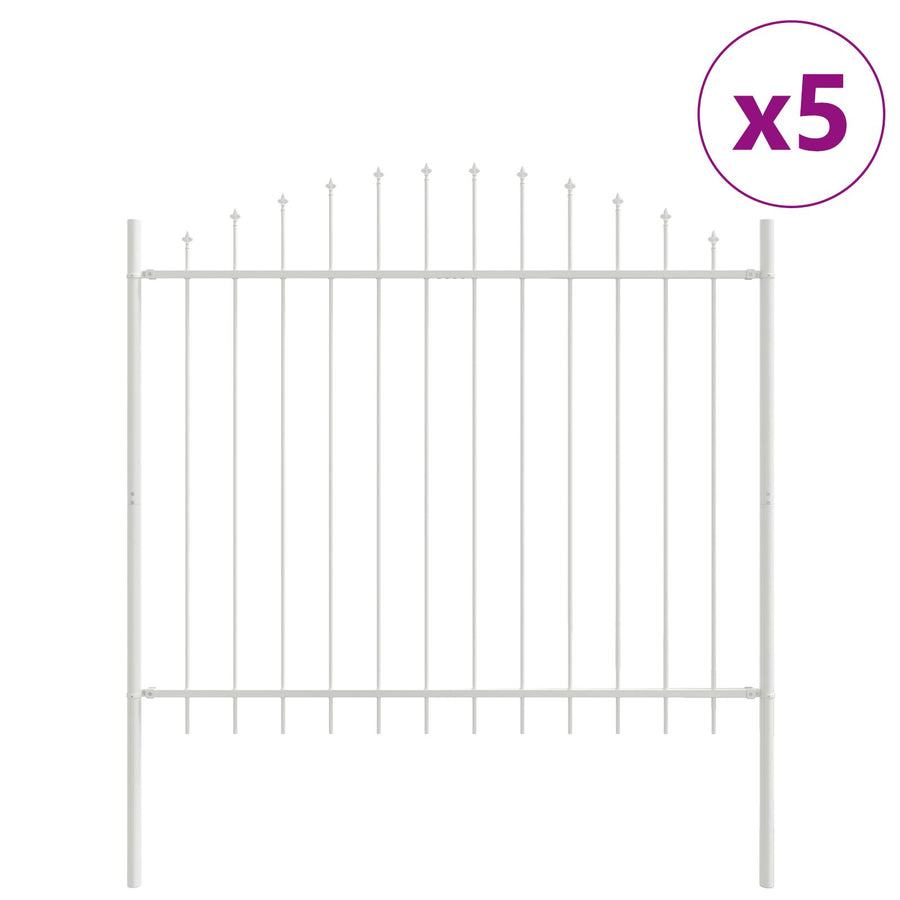 Tuinhek Met Hoepeltop 8,5X1,5 M Staal Wit 8.5 m 125-150 cm