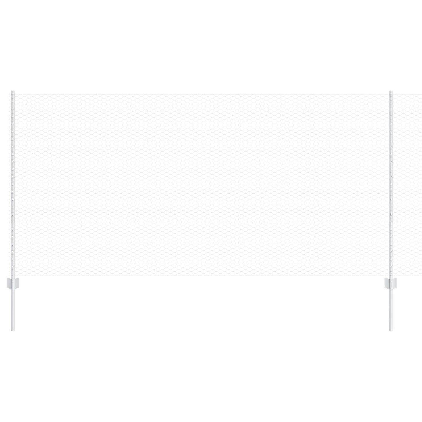 Schutting Palen 22 Stuks U-Kanaal 120 Cm Gegalvaniseerd Staal,  Zeshoekige Schutting 1,2X100 M Gegalvaniseerd Staal