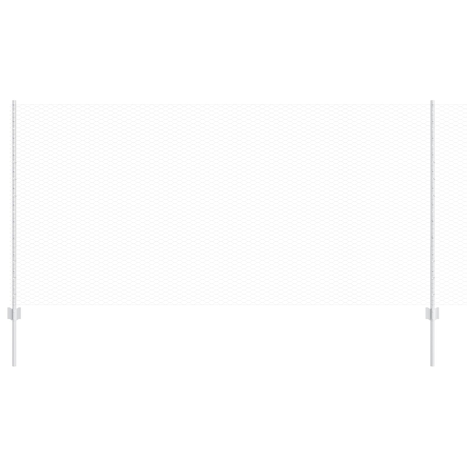 Schutting Palen 22 Stuks U-Kanaal 120 Cm Gegalvaniseerd Staal,  Zeshoekige Schutting 1,2X100 M Gegalvaniseerd Staal