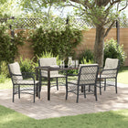 Tuinset poly rattan 4 stoelen tafel zwart