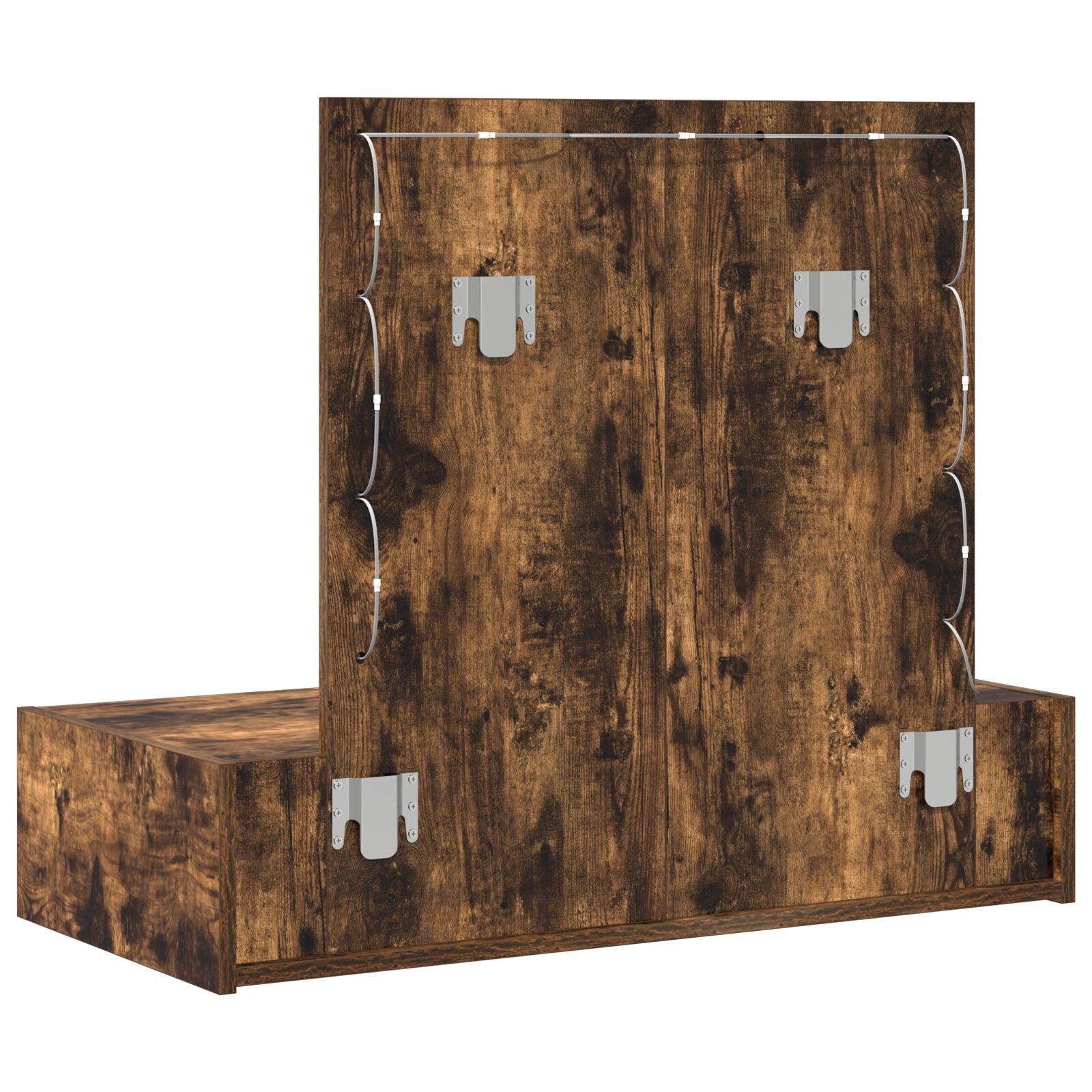 Wandkaptafel Verlichting 83 x 40 x 70 cm Gerookt eiken met LED