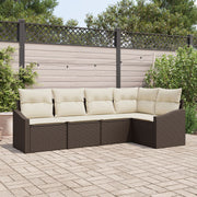 Tuinset polyrattan 5-delig bruin