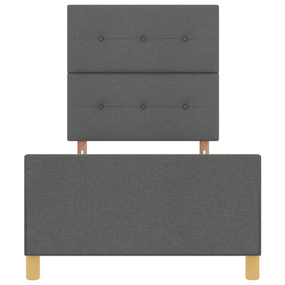 Bed Frame Donkergrijs 90X190 Cm Stof Crème