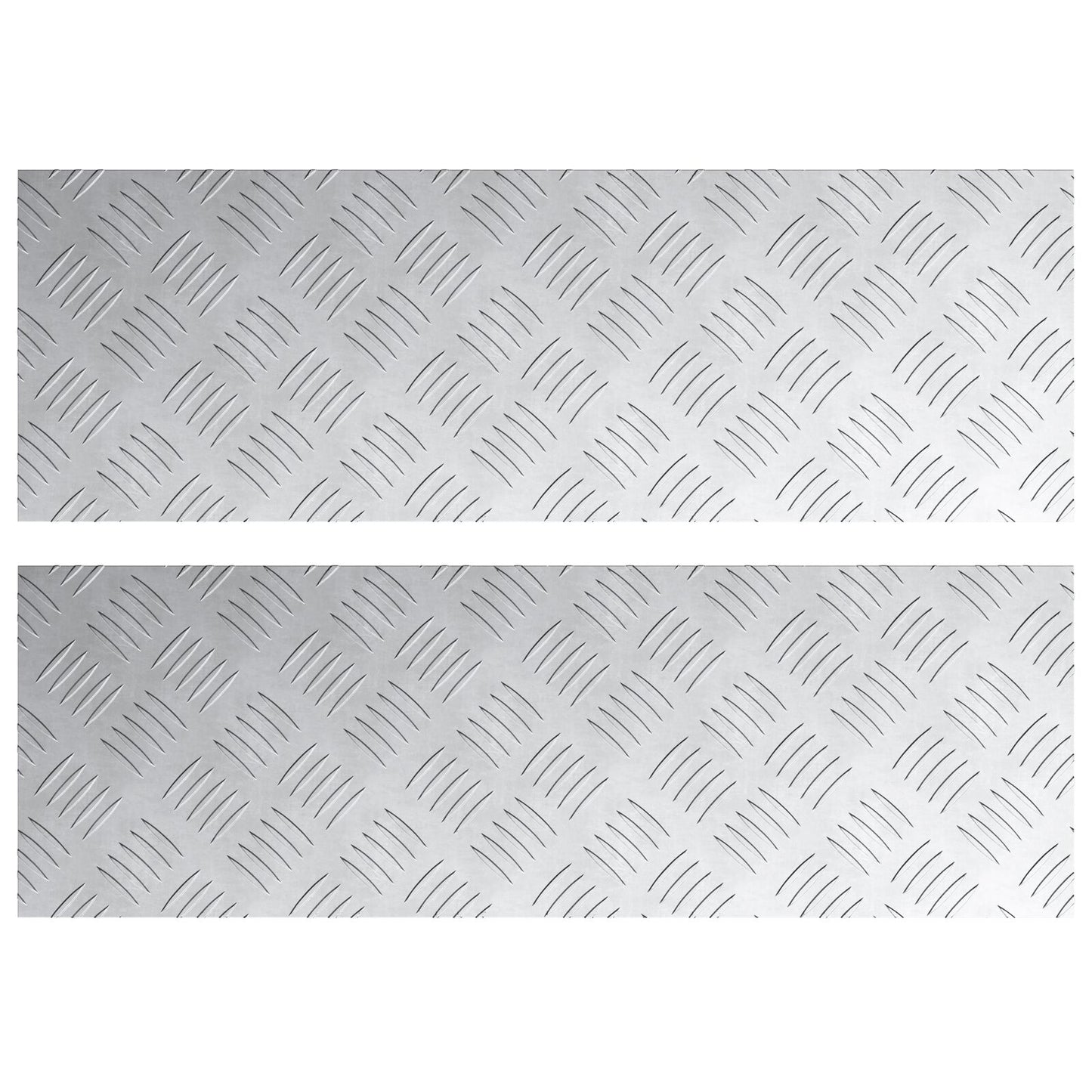 Aluminium Checkerplaten 2 Stuks Anti-Slip 75X25 Cm 75 x 25 x 0.2 cm Rechthoekig