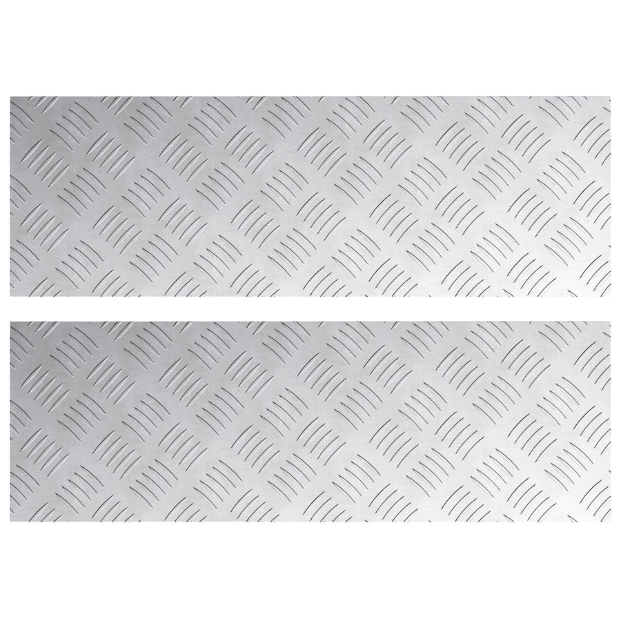 Aluminium Checkerplaten 2 Stuks Anti-Slip 75X25 Cm 75 x 25 x 0.2 cm Rechthoekig