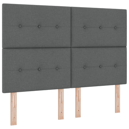 Boxspring Bed Met Matras & Bank Stof Donkergrijs 160 x 200 cm Met knopen
