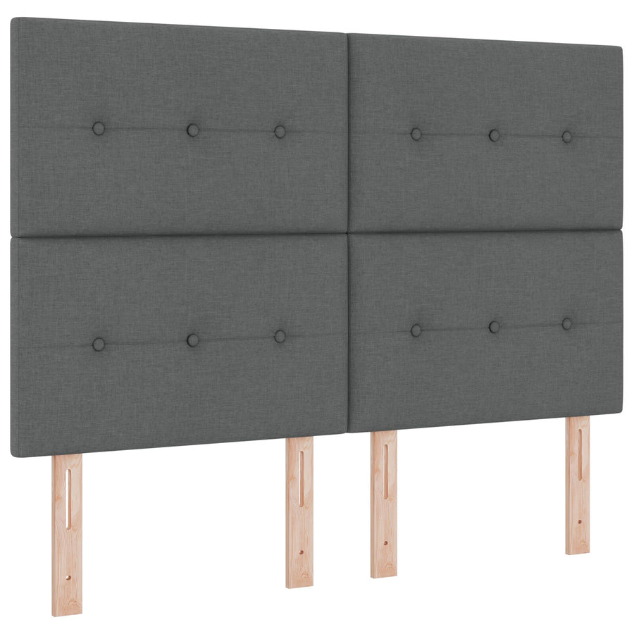Boxspring Bed Met Matras & Bank Stof Donkergrijs 160 x 200 cm Met knopen