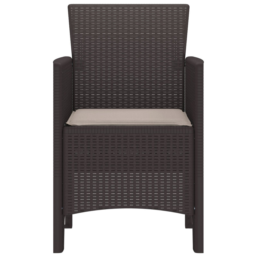 Tuinstoelen Met Kussens 4 Stuks Poly Rattan Taupe Bruin