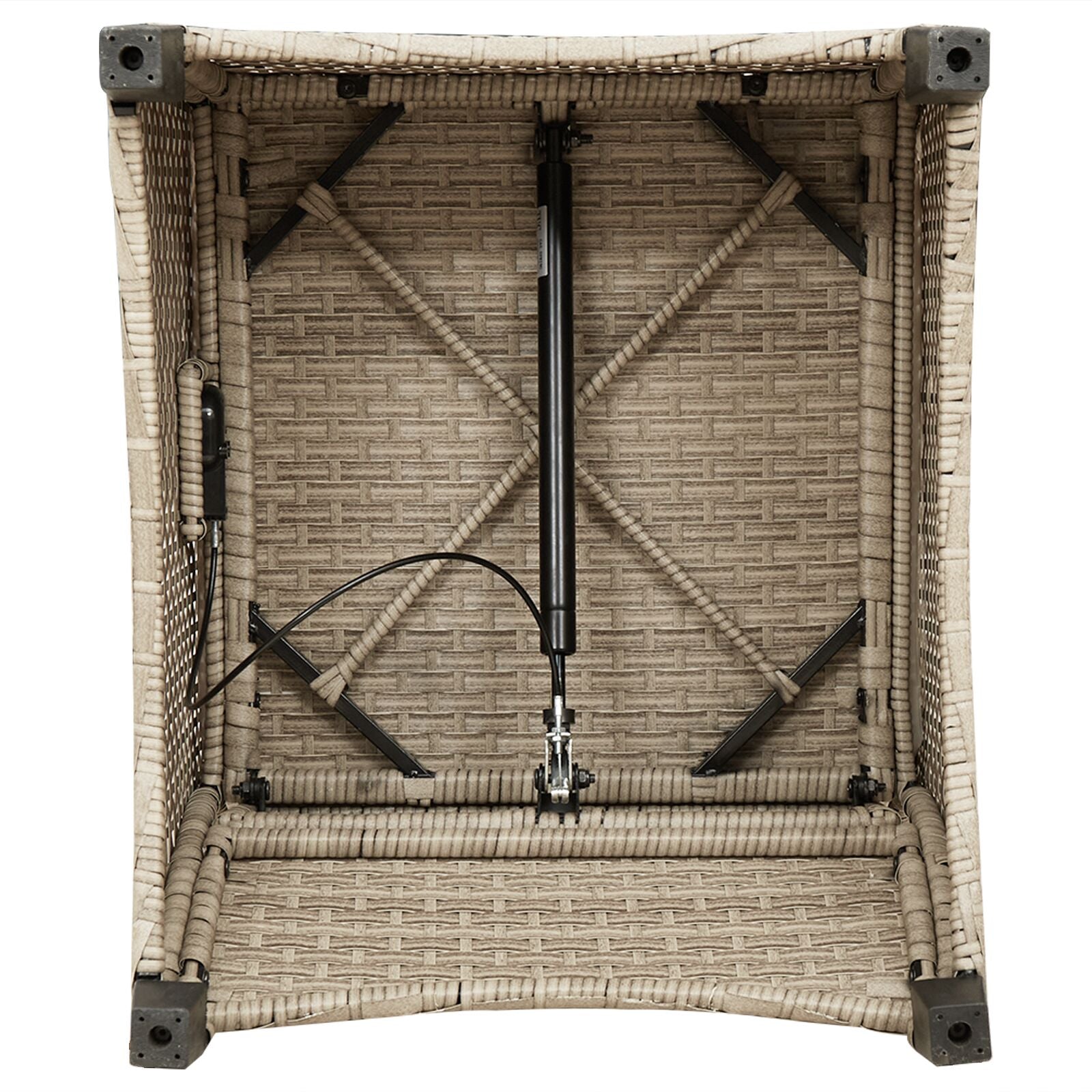 Relaxstoel Met Kussen Poly Rattan Beige