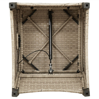 Relaxstoel Met Kussen Poly Rattan Beige