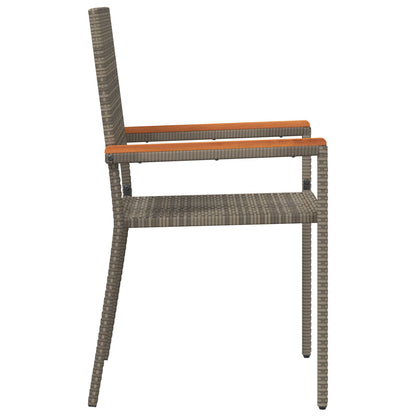 Stapelbare Tuinstoelen Met Kussens 2 Stuks Poly Grijs Rattan