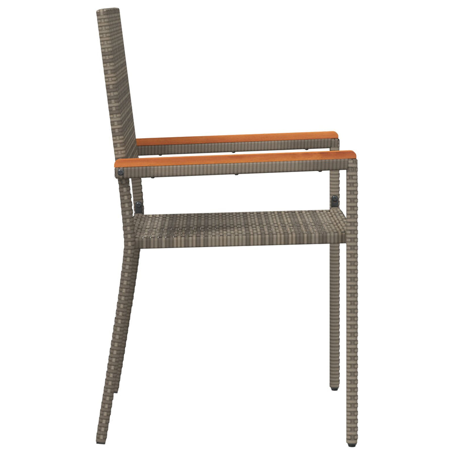 Stapelbare Tuinstoelen Met Kussens 2 Stuks Poly Grijs Rattan