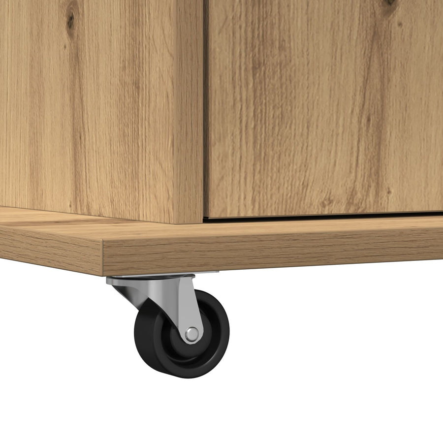 Podium Met Wielen Artisan Eiken Geengineerd Hout