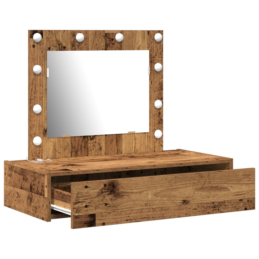 Wandgemonteerde Kaptafel -Lampen 83 x 40 x 70 cm Oud hout met LED