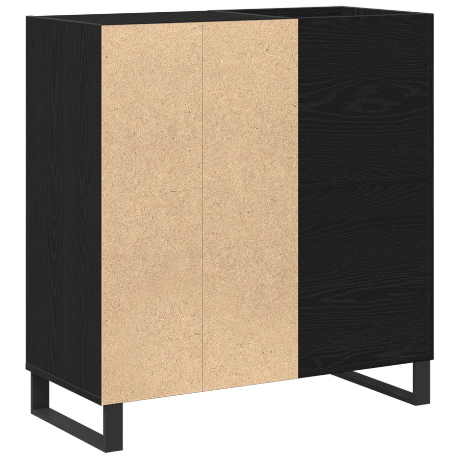 Recordkast 84.5X38X90 Cm Geconstrueerd Hout Zwart eiken