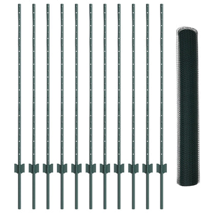 Metaal Tuinhekset Set Van 2 Groen Metaal 25 X 1,2 Meter